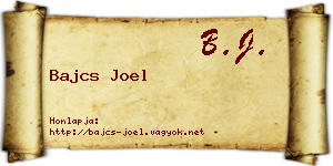Bajcs Joel névjegykártya